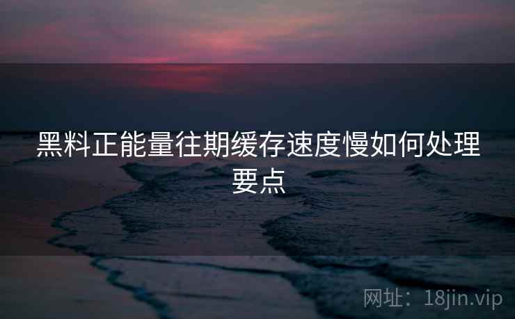 黑料正能量往期缓存速度慢如何处理要点  第2张