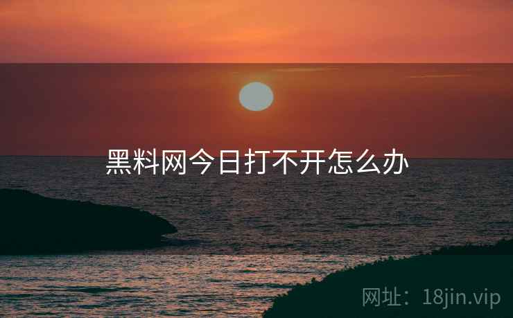 黑料网今日打不开怎么办  第1张