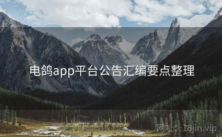 电鸽app平台公告汇编要点整理  第1张